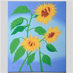 "Summer Sunflowers" Limited Edition Giclee on Canvas by Larissa Holt, Numbered and Signed. This piec
