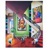 Image 1 : Ferjo, "Heavenly Music" Original Painting on Canvas, Hand Signed with Letter of Authenticity.