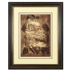 Neal Doty (1941-2016), "Say What!" Framed One-of-a-Kind Mixed Media Linocut, AP Numbered 1/1, Dated 