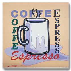 Steve Kaufman (1960-2010), "ESPRESSO" Hand Signed and Numbered Limited Edition Hand Pulled silkscree