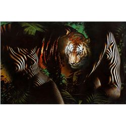 Vera V. Goncharenko- Original Giclee on Canvas "The Ladies with the Tiger"