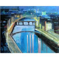 Alex Zwarenstein "Dublin by Night" Giclee on Canvas