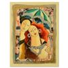 Image 1 : Oz El Hai, "Under the Umbrella (v2)" Original Mixed Media Painting on Board; Hand Signed; Certificat