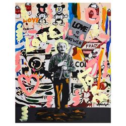 Nastya Rovenskaya- Mixed Media "Einstein's Placard"