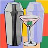 Image 2 : Steve Kaufman (1960-2010), "Martini" Hand Embellished Limited Edition Hand Pulled Silkscreen on Canv