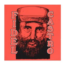Steve Kaufman (1960-2010), "Castro" Limited Edition Silkscreen on Canvas, Numbered 20/50 and Hand Si