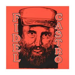 Steve Kaufman (1960-2010),  Fidel Castro  Limited Edition Hand Pulled Silkscreen on Canvas, Numbered