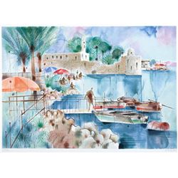 Shmuel Katz- Original Serigraph  Ancient Fort 