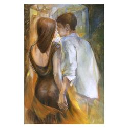 Lena Sotskova, "The Date" Hand Signed, Artist Embellished Limited Edition Giclee on Canvas with COA.