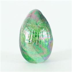 Glass Eye Studios, "Dichroic Egg, Terra" Hand Blown Glass Egg Sculpture (Second).