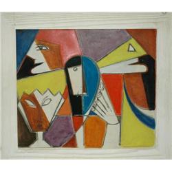 Avant Gard Painting: Hands& Faces  Signed: M.Helholz-Our