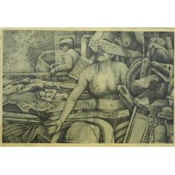 Israel israeli: Etching from 1967