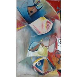 Abstract Fishes Signed:M.Hlholz Or