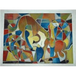 Avant Gard Painting: Abstarct Colors Signed: M.Helholz-Our 