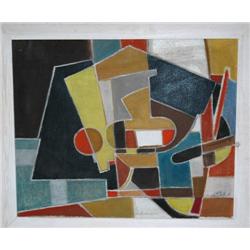 Avant Gard Painting: Abstract Signed: M.Helholz-Our