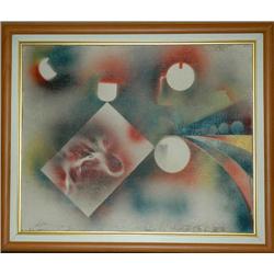 Avant Gard Painting: Abstract colors Signed: M.Helholz-Our