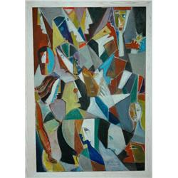 Avant Gard Painting: Hands & Faces  Signed: M.Helholz-Our