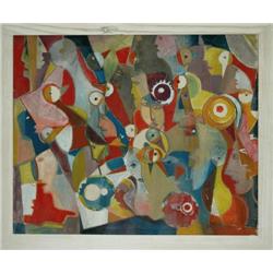 Avant Gard Painting: Circuls and faces 