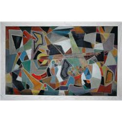 Avant Gard Painting: Abstract shapes Signed: M.Helholz-Our