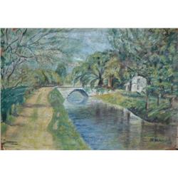 European View River & Bridge 1930's
