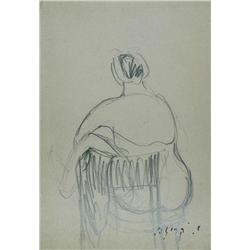 Nude woman on chair