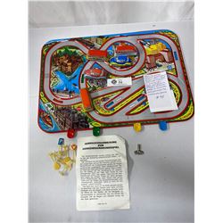 Vintage 1950s Hungarian Traffic Metal Board Game, Comes With Cars And Road Signs, Original Box, Grea