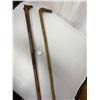 Image 2 : 2 Nice Wood Walking Canes With A Carved Giraffe Handle