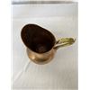 Image 2 : Hammered Copper Pitcher with Brass Handle and Base. Nice Rustic Country Home Décor!