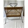 Image 2 : Mid-Century Wicker Magazine Rack