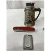 Image 2 : Misc Collectible Lot Esso Bottle, Lighter, Knifes, Etc