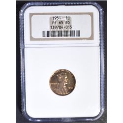 1951 LINCOLN CENT NGC PF-65 RD