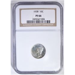 1938 MERCURY DIME NGC PF-66