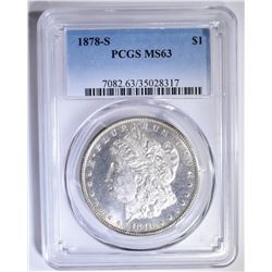 1878-S MORGAN DOLLAR PCGS MS-63