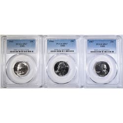 SMS QUARTER SET, ALL PCGS SP-67