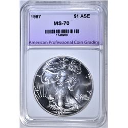 1987 AMERICAN SILVER EAGLE, APCG PERFECT GEM BU