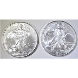 2-BU 2005 AMERICAN SILVER EAGLES