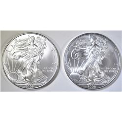 2-2008 BU AMERICAN SILVER EAGLES