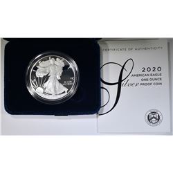 2020 PROOF SILVER EAGLE W/ BOX & CERT