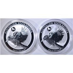 2-2018 AUSTRALIA 1oz SILVER KOOKABURRA COINS