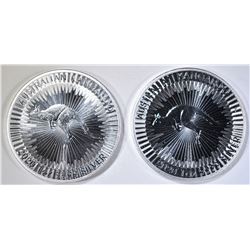 2-BU 2020 AUSTRALIAN 1oz SILVER KANGAROO COINS