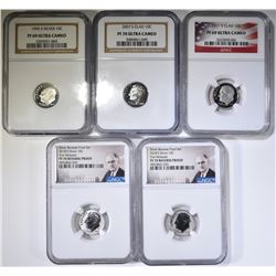 PROOF NGC DIMES; 1995-S SILVER PF-69 UC,