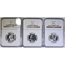 NGC GRADED QTRS; 2- 1959 PF-67 & 1960-D MS-64