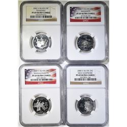 4- NGC PF-69 ULTRA CAMEO STATE QUARTERS; 2000-S