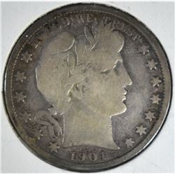 1904-S BARBER HALF DOLLAR VG
