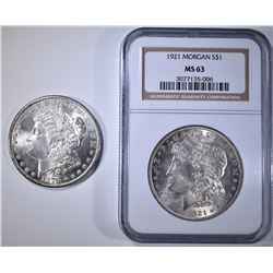 1879-S REV 79 CH BU & 1921 MORGAN NGC MS-63