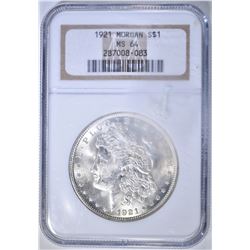1921 MORGAN DOLLAR NGC MS-64