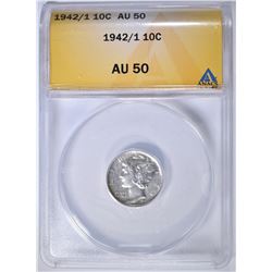 1942/1 MERCURY DIME ANACS AU-50