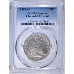 1860-O SEATED LIBERTY HALF DOLLAR PCGS GENUINE