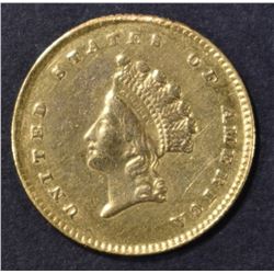 1854 $1 GOLD INDIAN PRINCESS CH BU