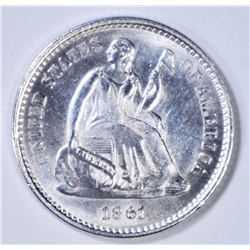 1861 SEATED HALF DIME CH/GEM BU